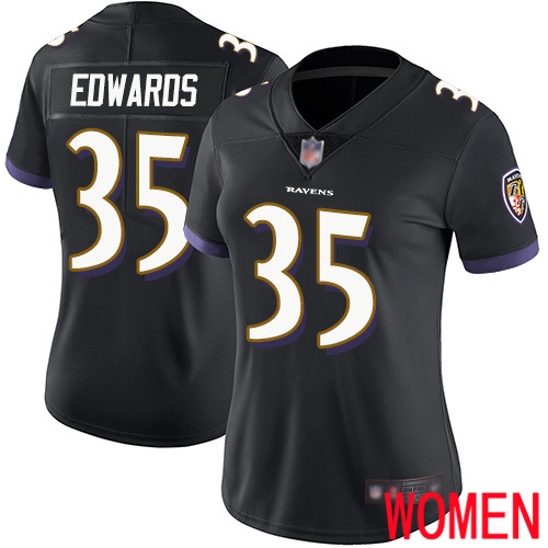 Baltimore Ravens Limited Black Women Gus Edwards Alternate Jersey NFL Football #35 Vapor Untouchable